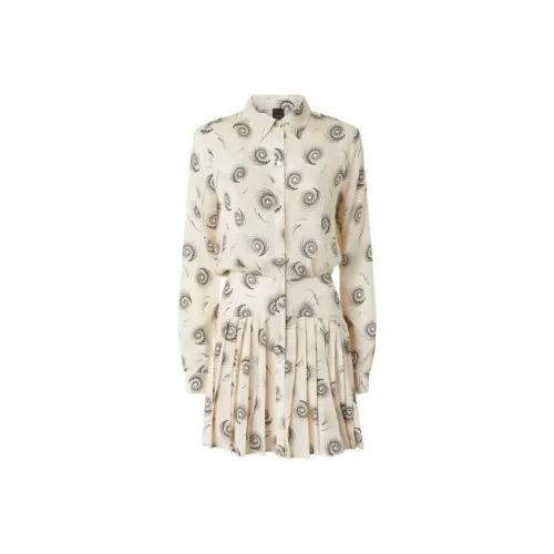 PINKO Длинное платье с длинными рукавами женское бежевый