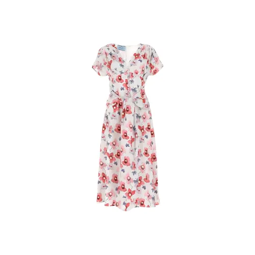 PRADA Короткий рукав Платье Женское Белое