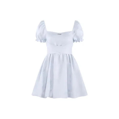 KEAB Короткий рукав Платье Женское Синее