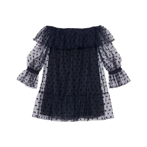 GUCCI SS23 Длинное платье с длинными рукавами женское черное