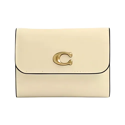 COACH Essential Коровья кожа Держатель для карт Женские Латунь