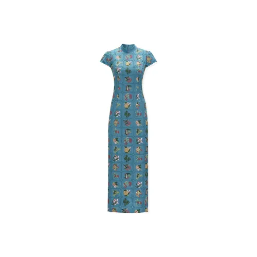 SKYA Короткий рукав Платье Женское Темно-синий