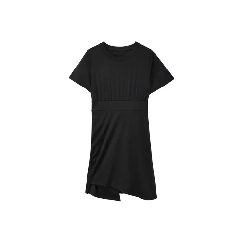 ZCDECO Короткий рукав Платье Женское Черное