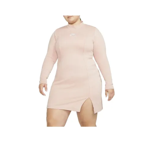 NIKE Розовые Женские Длинные Платья с Рукавами