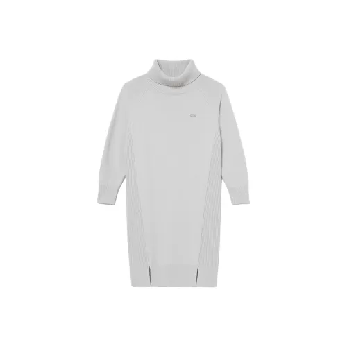 LACOSTE Длинное платье с длинными рукавами женское серое