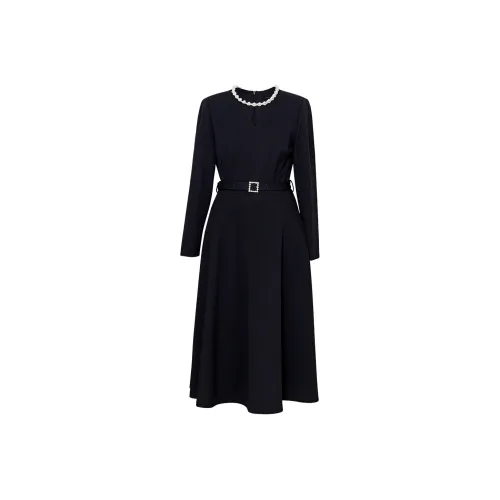 ROEYSHOUSE Длинное платье с длинными рукавами женское черное