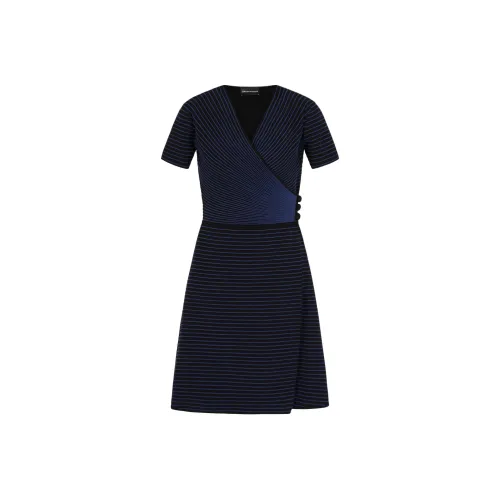 EMPORIO ARMANI Короткое платье с короткими рукавами женское черное