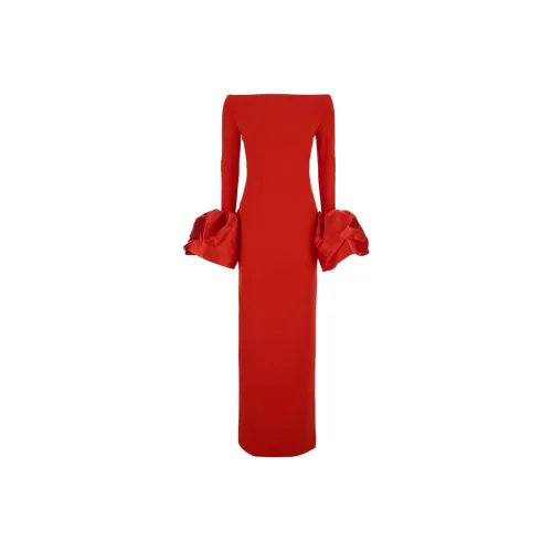 Solace London Red Женские Длинные Рукава Платья