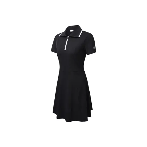 FILA Черное Женское Короткое Платье с Рукавами