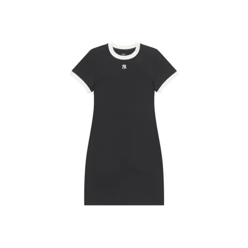 Mlb Base Logo New York Yankees Basic Collection SS25 Короткий рукав Платье Женское Черное
