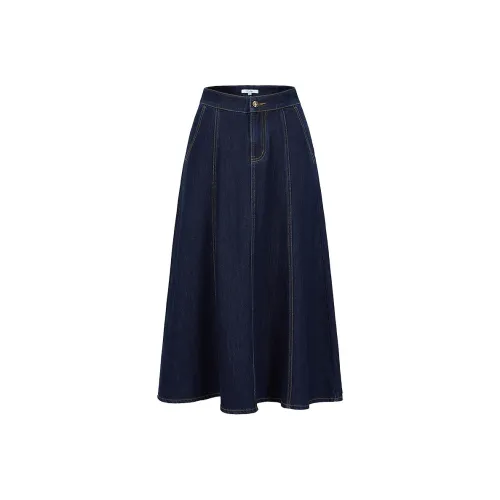 JZ. ANNAKRO Denim Long Skirt Women's Dark Blue