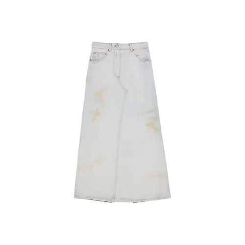 MM6 MAISON MARGIELA FW24 Denim Длинная Юбка Женская Светло-Синяя