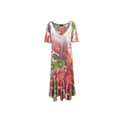 ETRO Фуксия Женские Короткие Платья с Рукавами