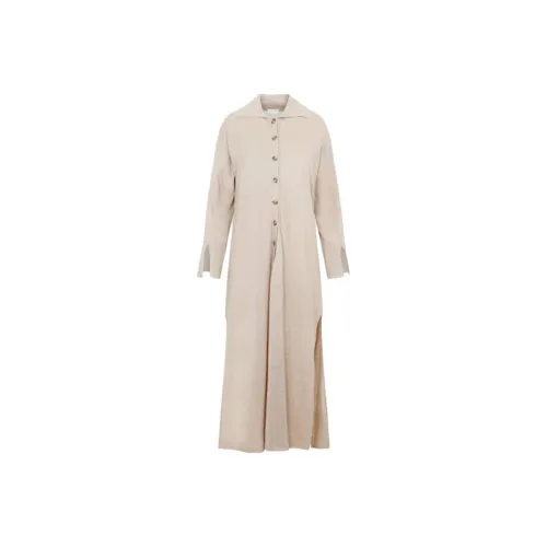 By Malene Birger Бежевые Женские Длинные Платья с Рукавами