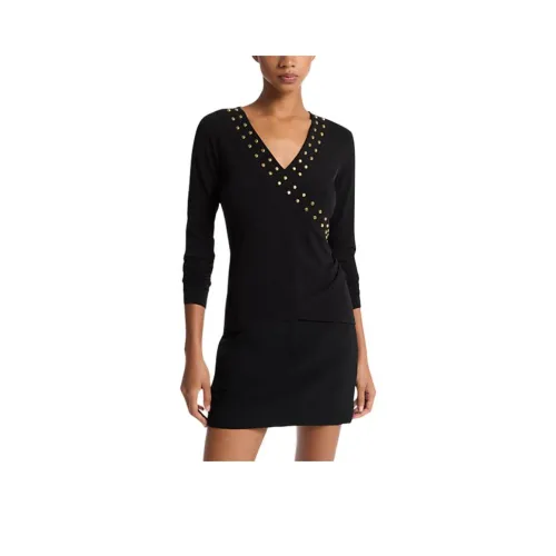 MICHAEL KORS Длинное платье с длинными рукавами женское черное