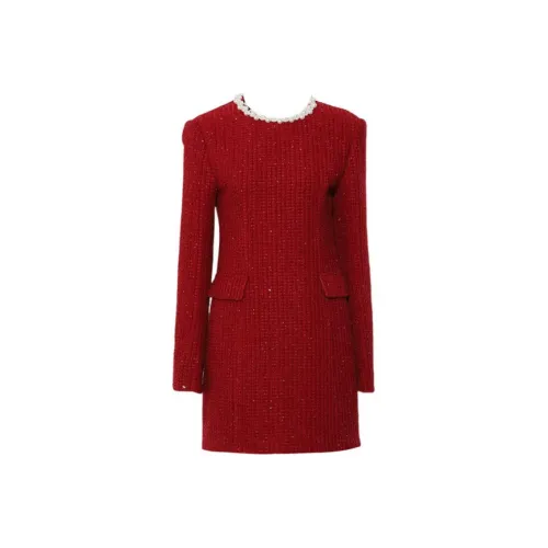 DPLAY Длинное платье с длинными рукавами женское винтажный красный