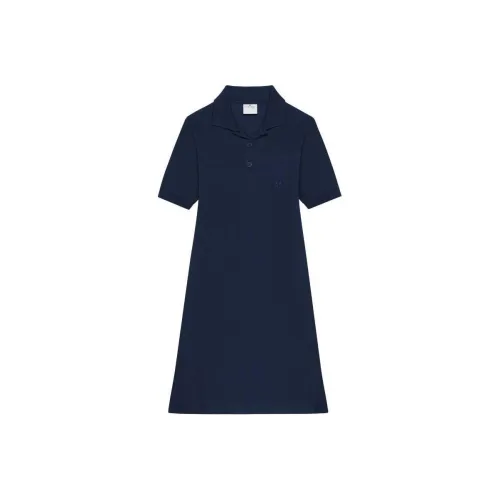 COURREGES Морской синий Женские Короткие Платья с Короткими Рукавами