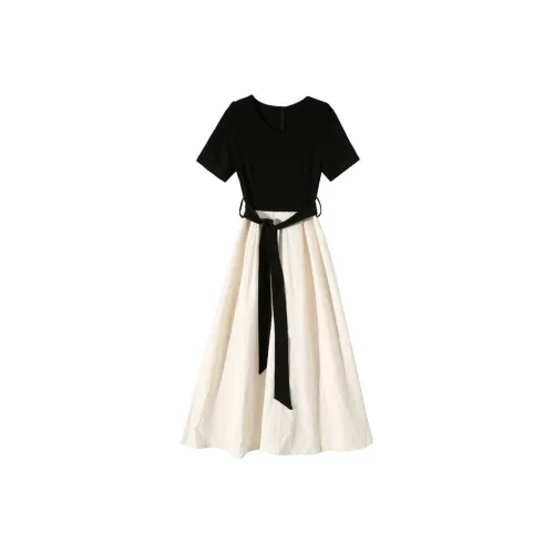 XIAOJUCHUANLI Короткий рукав Платье Женское Многоцветное Длинное