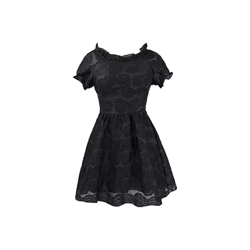 SCCREBEL OFFICIAL Короткий рукав Платье Женское Черное