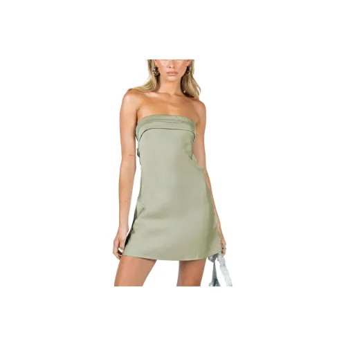 PRINCESS POLLY PHILLIPA Мини Платье Без рукавов Платье Женское Шалфейный Шалфейно-зеленый