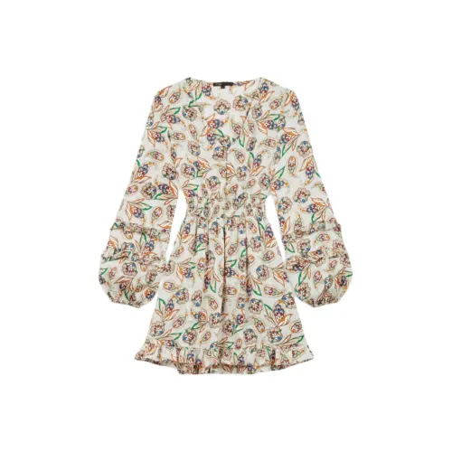 Maje Длинное платье с длинными рукавами женское бежевый