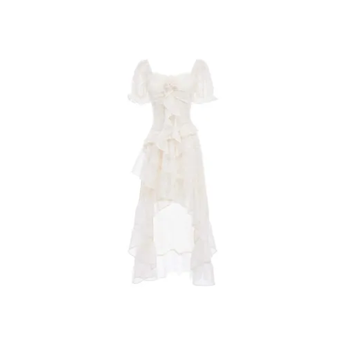 DATIANXIN Короткий рукав Платье Женское Абрикосовое