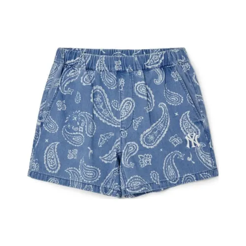 Mlb Base Logo Пейсли Коллекция Monogram NEW YORK YANKEES Повседневные шорты Женские Синий