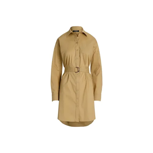 LAUREN RALPH LAUREN FW24 Длинное платье с длинными рукавами женское цвет берёзовый коричневый