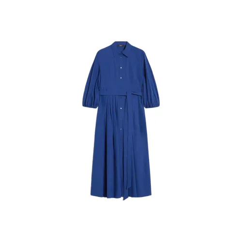 WEEKEND MaxMara Синий Женские Длинные Платья с Рукавами
