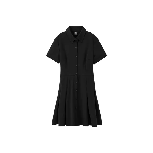 A21 Black Женские Короткие Платья с Рукавами