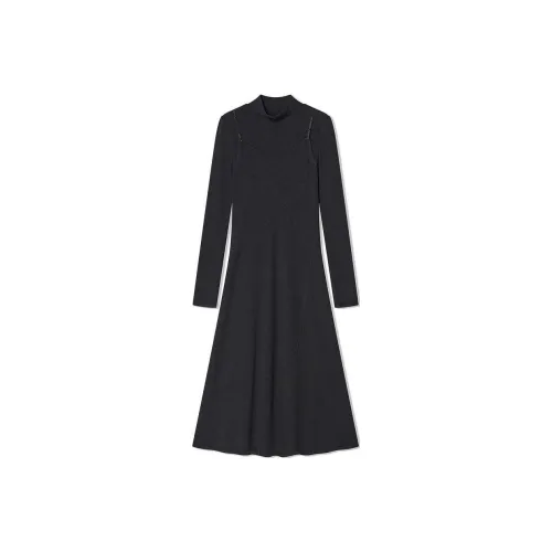 COVERINS Длинное платье с длинными рукавами женское угольно-серый