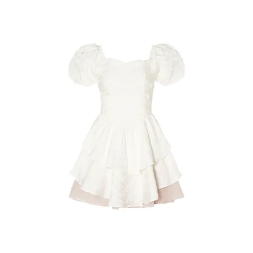 ABBY GODDESS Короткое платье с короткими рукавами женское белое