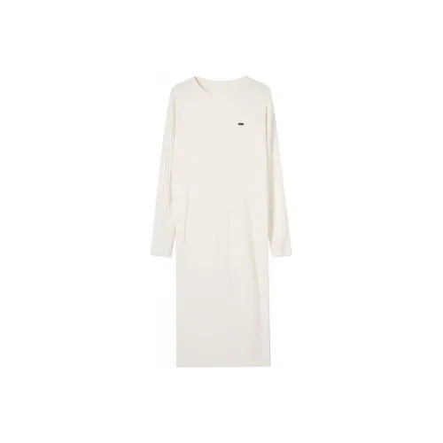 Itisf4 Длинное платье с длинными рукавами женское натуральный белый