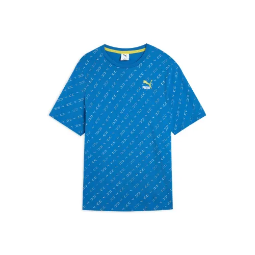 PUMA ELEVATEAOP T Рубашка Мужская Sapphire Blue Full С принтом