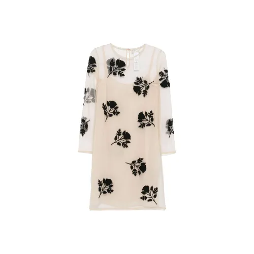 Blumarine SS24 Длинное платье с длинными рукавами женское светло-бежевый