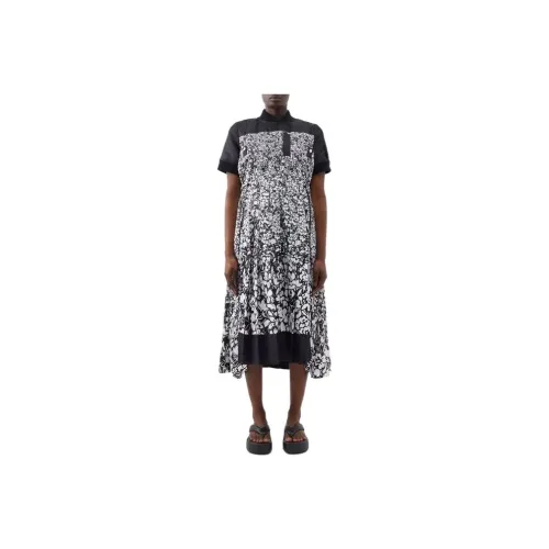 sacai Black Женские Короткие Платья с Рукавами