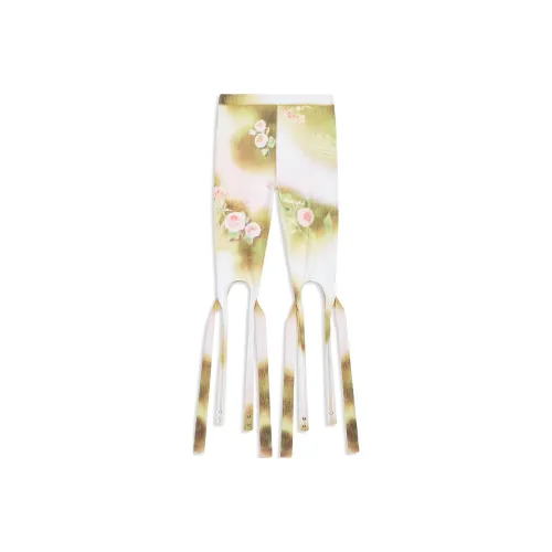 OPEN YY Цветочный ремешок леггинсы женские зеленый зеленый