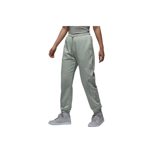 Jordan Brooklyn Fleece FW24 Вязаные тренировочные брюки женские аква-синий парусный белый