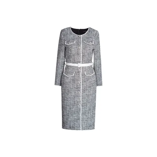 ROEYSHOUSE Длинное платье с длинными рукавами женское черное и белое