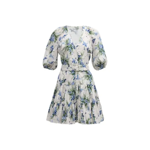 VERONICA BEARD Короткое платье с короткими рукавами женское многоцветное