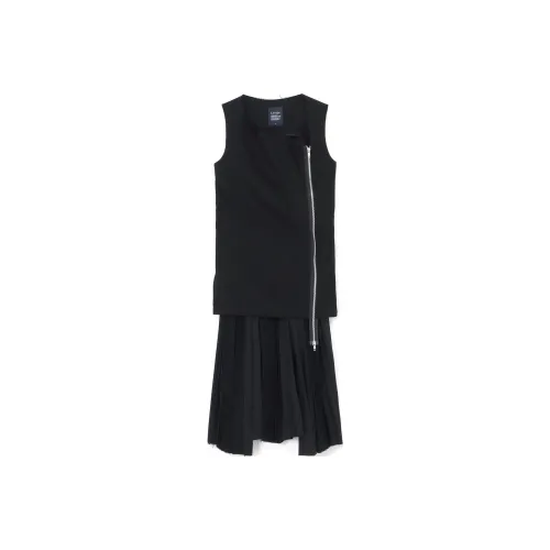 Yohji Yamamoto Черные Женские Платья без Рукавов