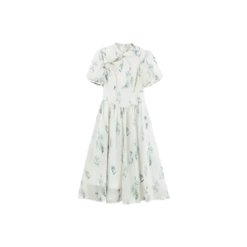 ABBY GODDESS Короткое платье с короткими рукавами женское бежевый абрикос