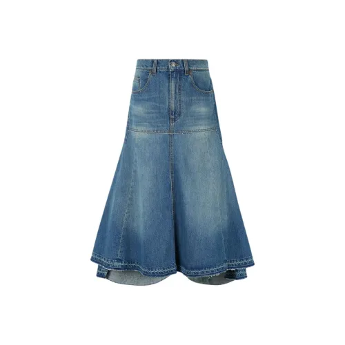 VICTORIA BECKHAM Деним Длинная Юбка Женская Синяя