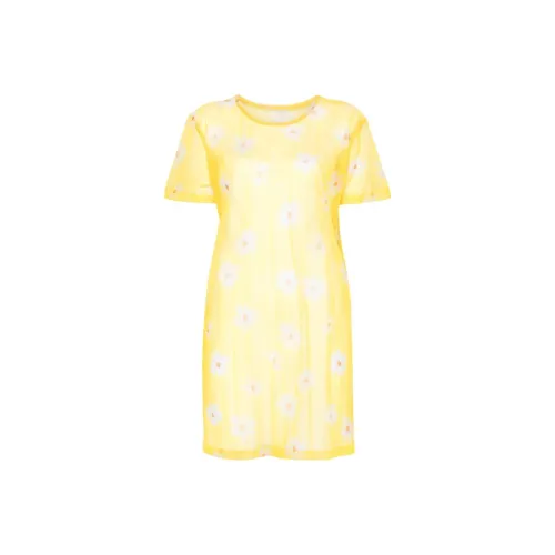 MOSCHINO SS25 Короткий рукав Платье Женское Подсолнух Желтый