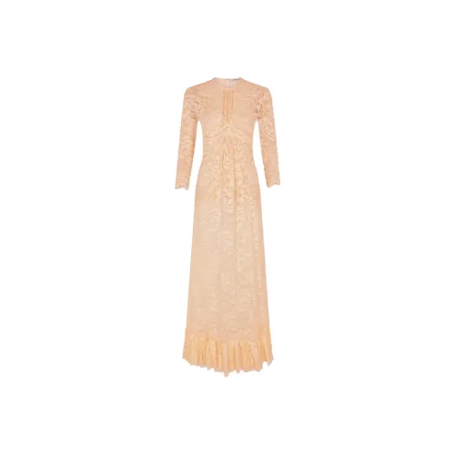 Paco Rabanne Длинное платье с длинными рукавами женское желтое