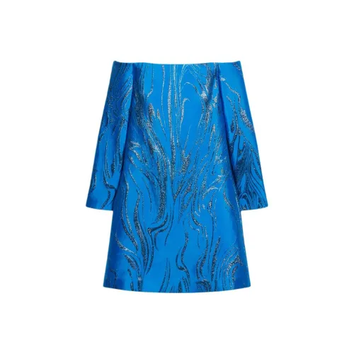 SCANLAN THEODORE Tinsel Мини Длинный Платье с Длинными Рукавами Женские Сапфир Сапфир