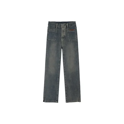 Wen Shan Джинсы Женские Бетон Серый