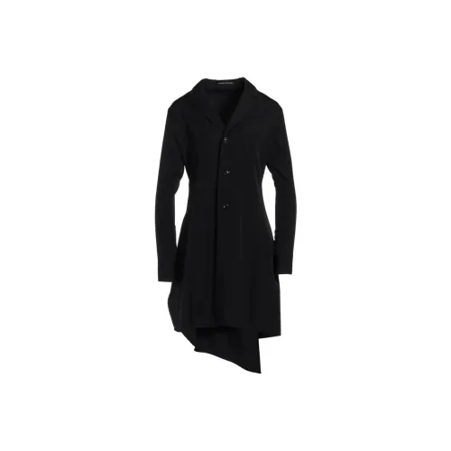 Yohji Yamamoto Черные Женские Длинные Платья с Длинными Рукавами