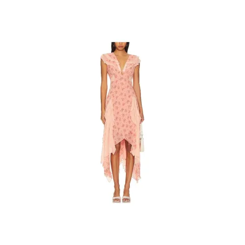 FREE PEOPLE Без рукавов Платье Женское Розовое