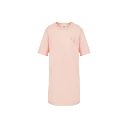 EMPORIO ARMANI Розовые Женские Платья с Коротким Рукавом